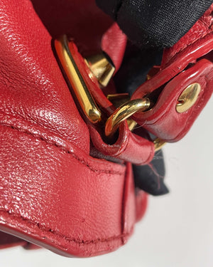 Balenciaga Red Leather Classic Metallic Edge Mini City Bag-26