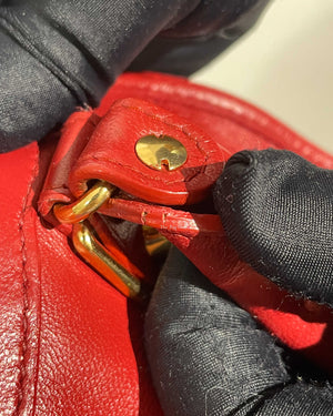 Balenciaga Red Leather Classic Metallic Edge Mini City Bag-29