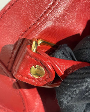 Balenciaga Red Leather Classic Metallic Edge Mini City Bag-32