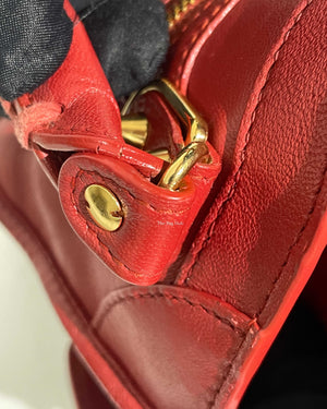 Balenciaga Red Leather Classic Metallic Edge Mini City Bag-34