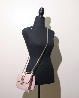 Valentino Garavani Pink Leather Rockstud Glam Lock Small Flap Bag