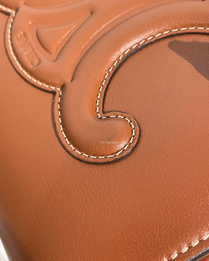 Celine Tan Smooth Calfskin Folco Cuir Triomphe Crossbody Bag-15