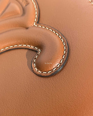 Celine Tan Smooth Calfskin Folco Cuir Triomphe Crossbody Bag-16