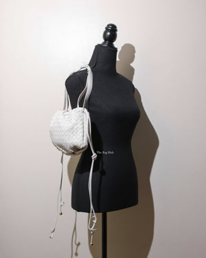 Bottega Veneta White Intrecciato Small Bulb Bag