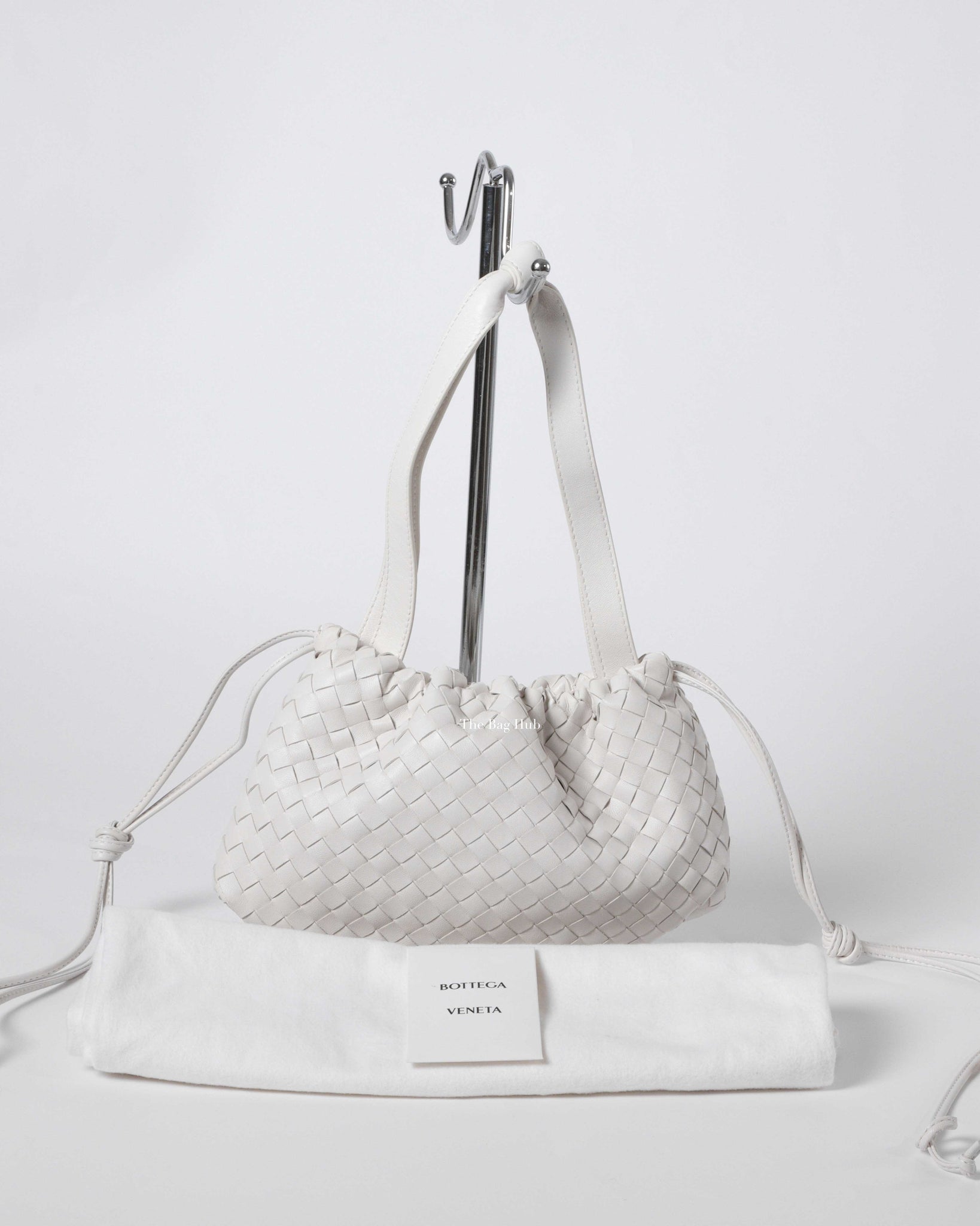 Bottega Veneta White Intrecciato Small Bulb Bag