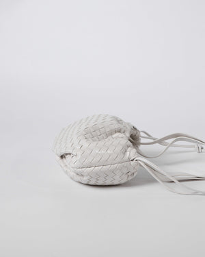 Bottega Veneta White Intrecciato Small Bulb Bag