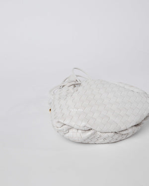 Bottega Veneta White Intrecciato Small Bulb Bag