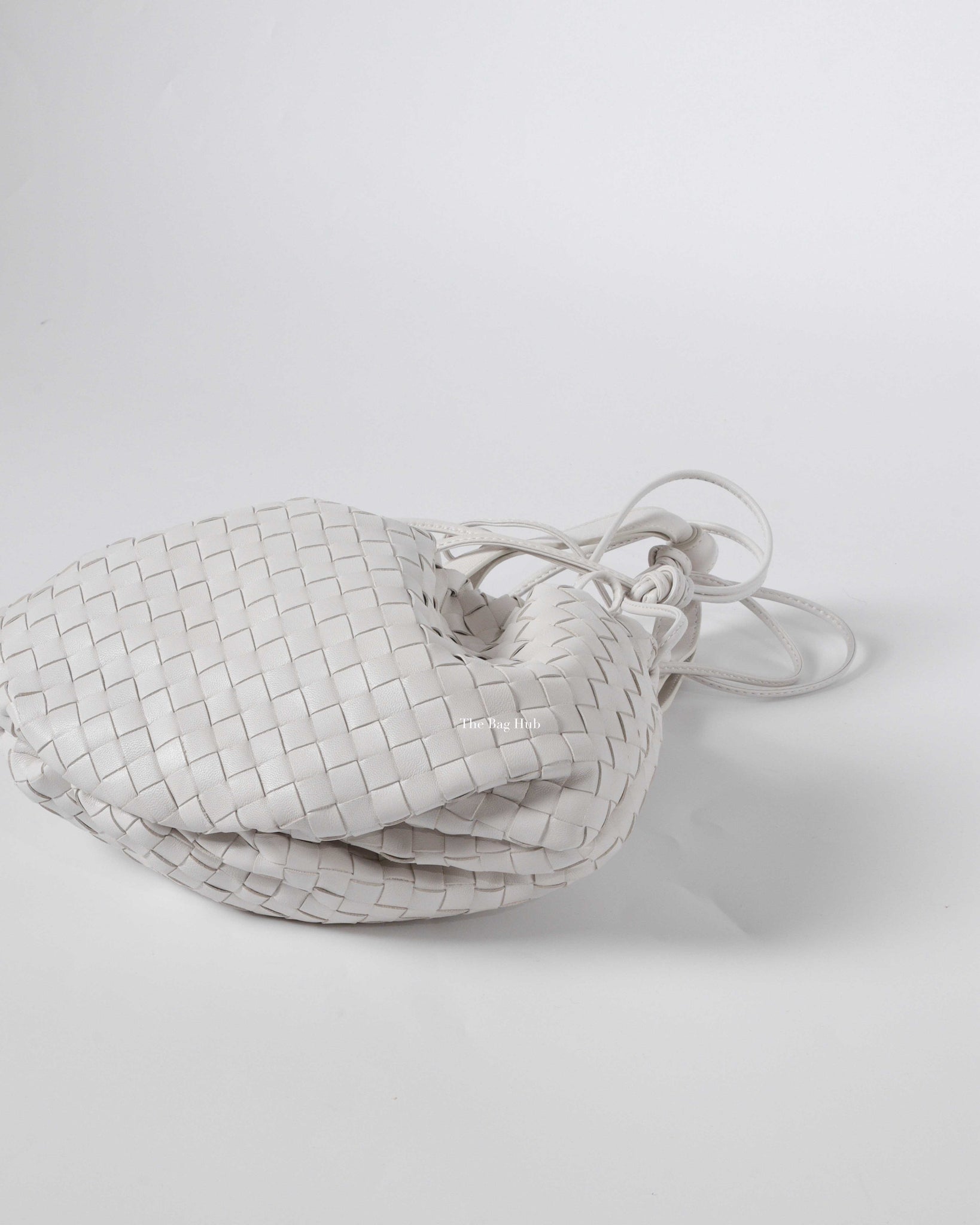 Bottega Veneta White Intrecciato Small Bulb Bag