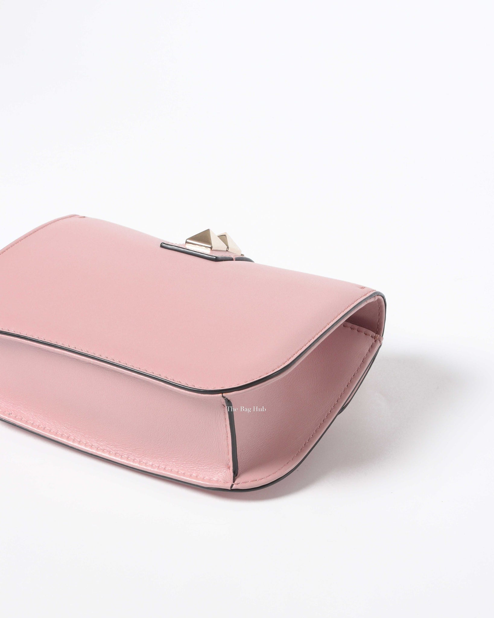 Valentino Garavani Pink Leather Rockstud Glam Lock Small Flap Bag