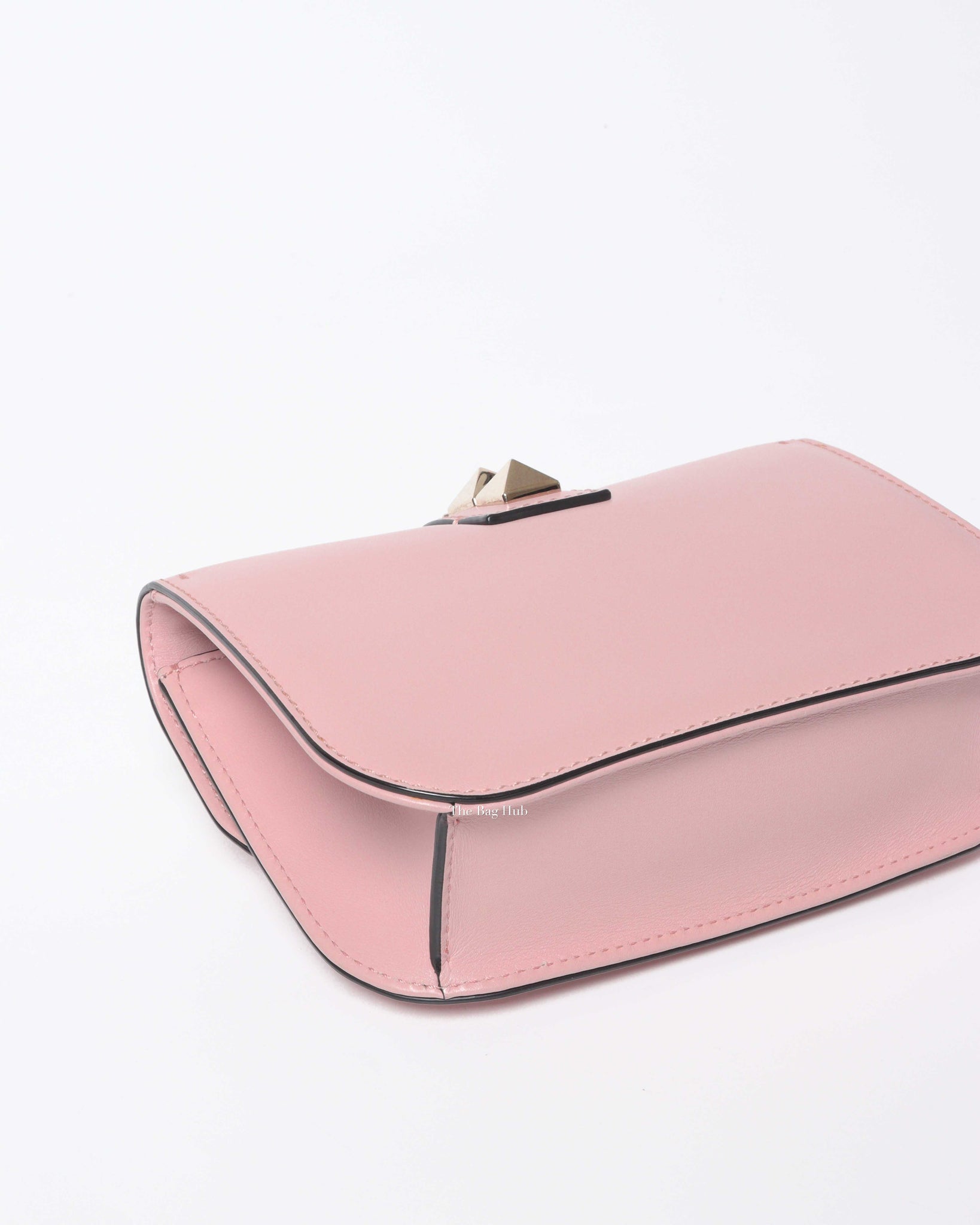 Valentino Garavani Pink Leather Rockstud Glam Lock Small Flap Bag