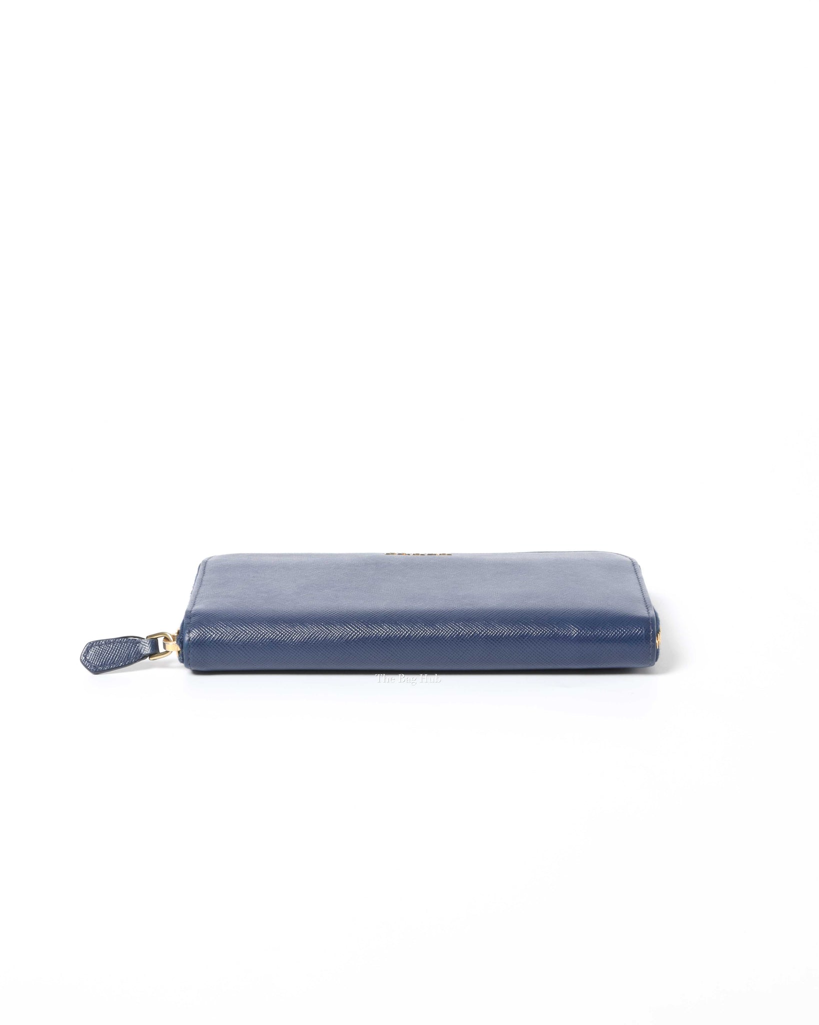 Prada Bluette Saffiano Long Zip Around Wallet 1M0506