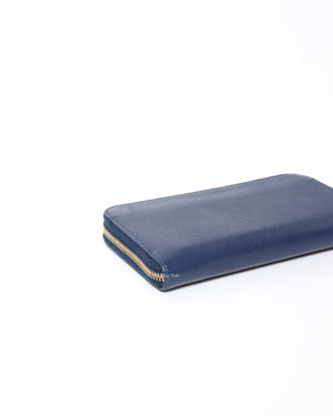 Prada Bluette Saffiano Long Zip Around Wallet 1M0506
