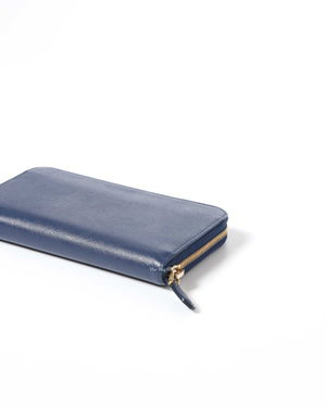 Prada Bluette Saffiano Long Zip Around Wallet 1M0506