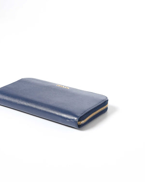Prada Bluette Saffiano Long Zip Around Wallet 1M0506
