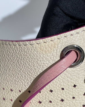 Louis Vuitton Pink/White LockMe Perforated Backpack-17