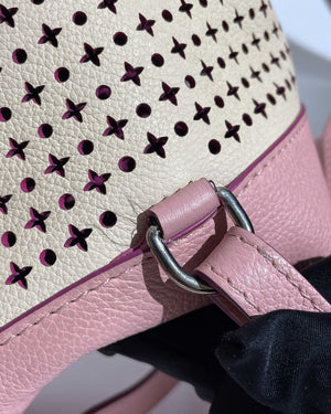 Louis Vuitton Pink/White LockMe Perforated Backpack-23