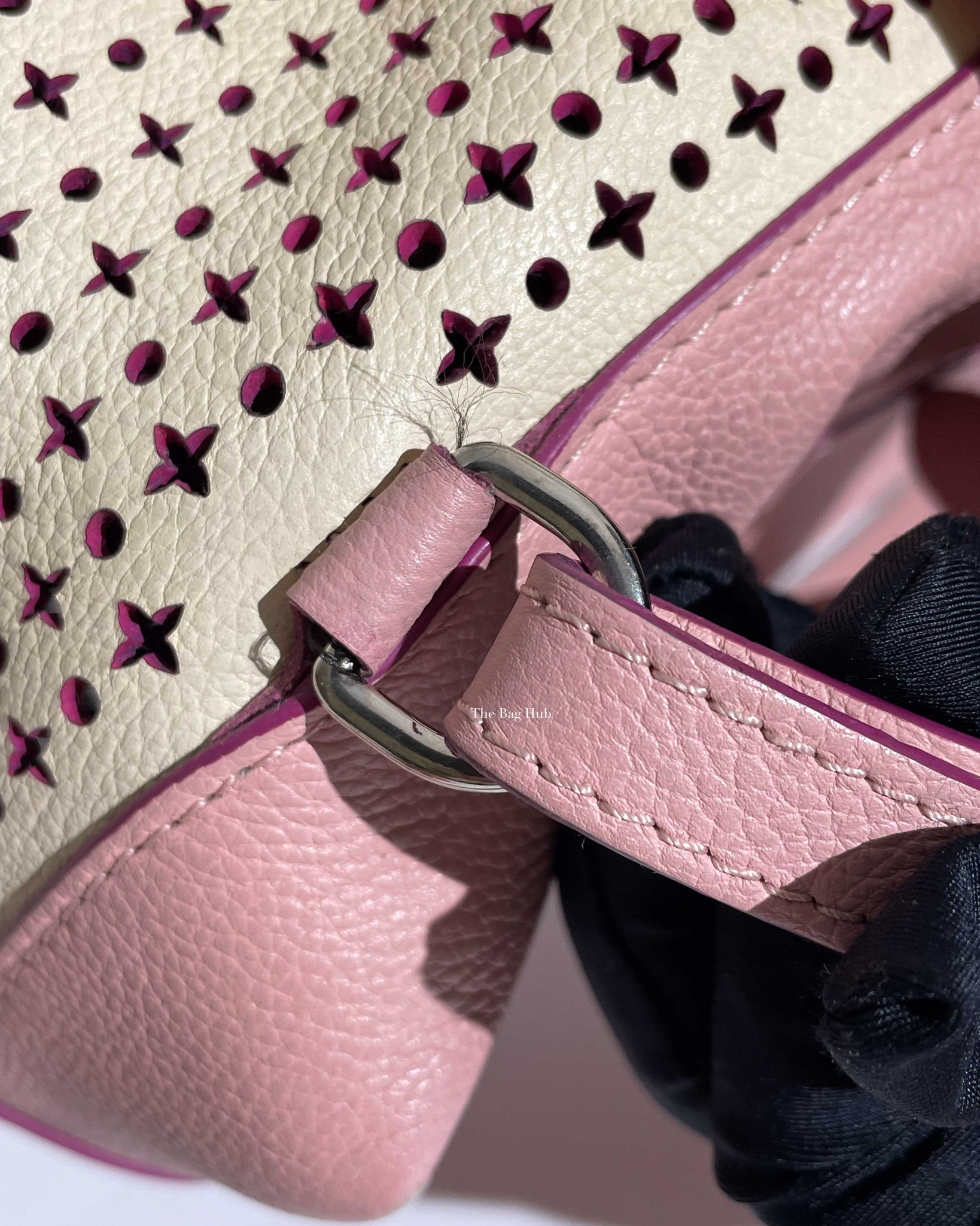 Louis Vuitton Pink/White LockMe Perforated Backpack-24