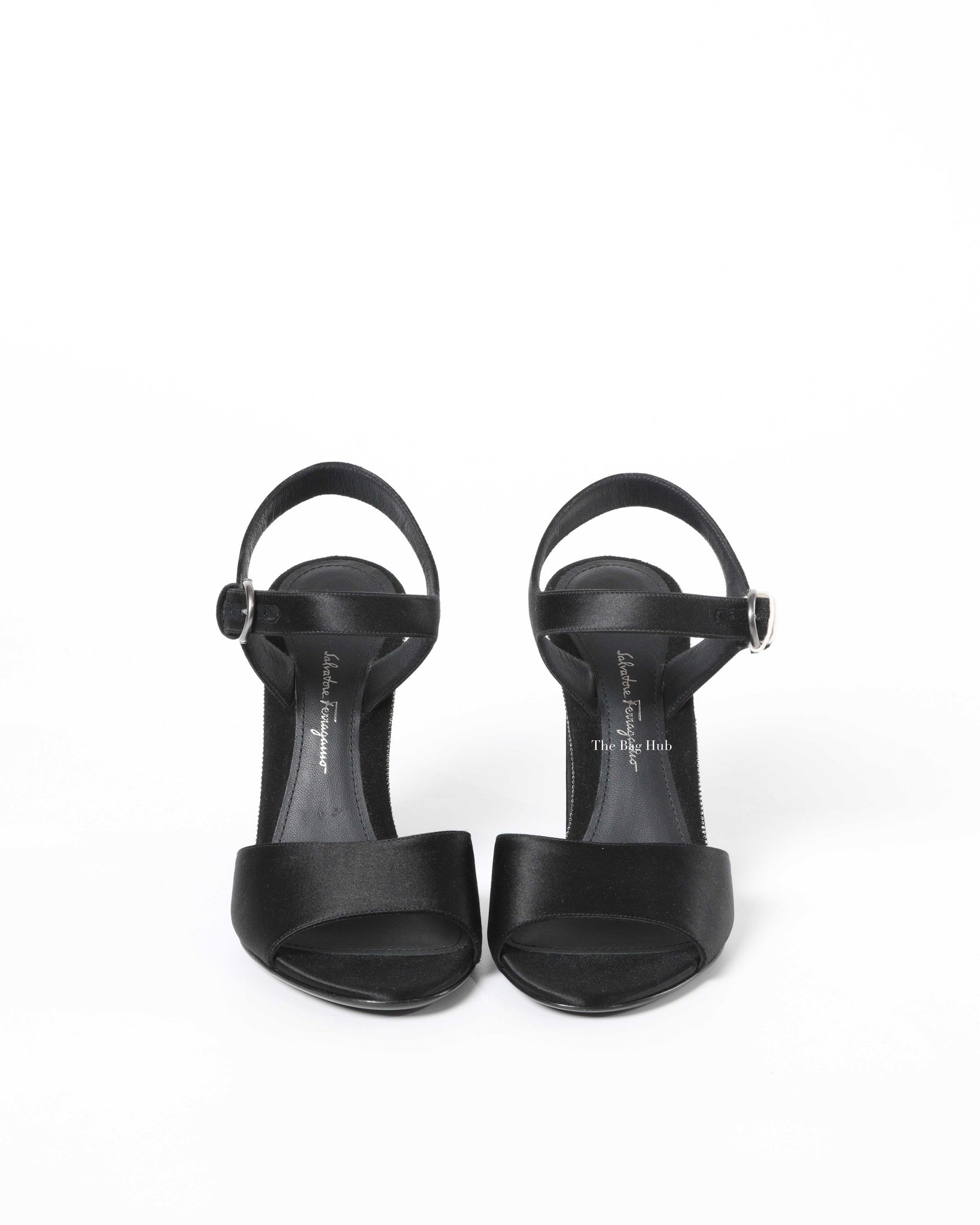 Salvatore Ferragamo Nero Fabric Aede Swarovski Sandals Size 36.5 Designer Brand Authentic Salvatore The Bag Hub