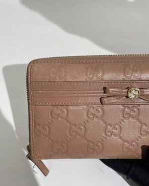 Gucci Blush Bow Gucci Shima Zip Around Long Wallet-13