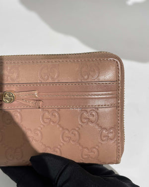 Gucci Blush Bow Gucci Shima Zip Around Long Wallet-14