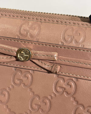 Gucci Blush Bow Gucci Shima Zip Around Long Wallet-20