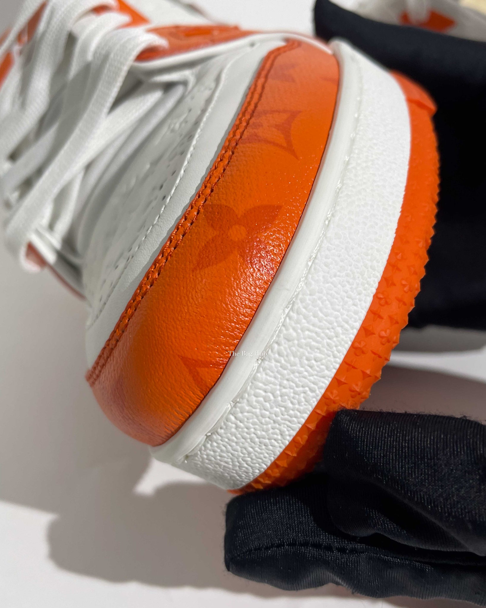 Louis Vuitton Orange Monogram/Calfskin Embosssed Leather Trainer Sneakers Size 8-13