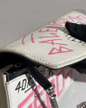 Balenciaga White Graffiti BB WOC