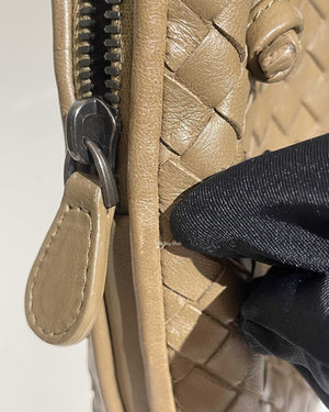 Bottega Veneta Khaki Intrecciato Nodini Crossbody Bag