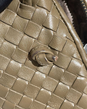 Bottega Veneta Khaki Intrecciato Nodini Crossbody Bag