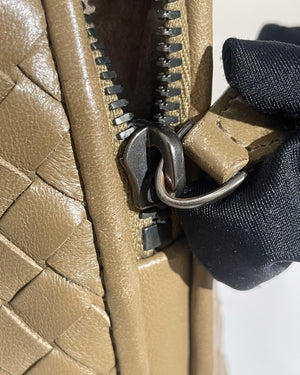 Bottega Veneta Khaki Intrecciato Nodini Crossbody Bag