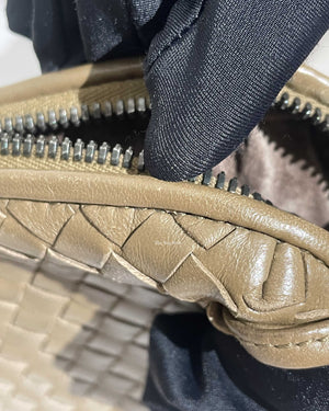 Bottega Veneta Khaki Intrecciato Nodini Crossbody Bag