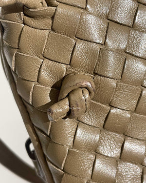 Bottega Veneta Khaki Intrecciato Nodini Crossbody Bag