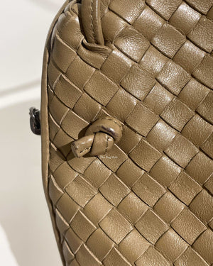 Bottega Veneta Khaki Intrecciato Nodini Crossbody Bag