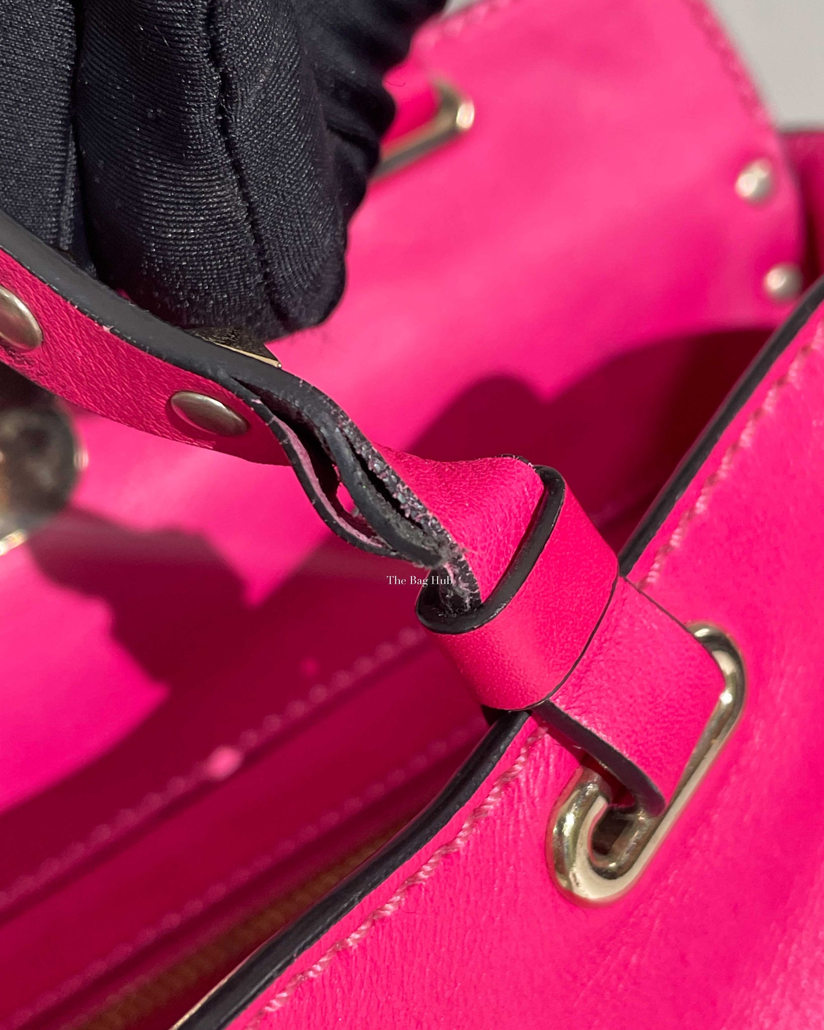 Valentino Hot Pink Leather Rockstud Small Trapeze Bag-17