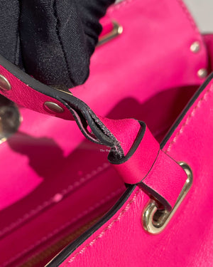 Valentino Hot Pink Leather Rockstud Small Trapeze Bag-17