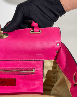 Valentino Hot Pink Leather Rockstud Small Trapeze Bag-20