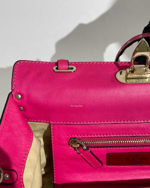 Valentino Hot Pink Leather Rockstud Small Trapeze Bag-21