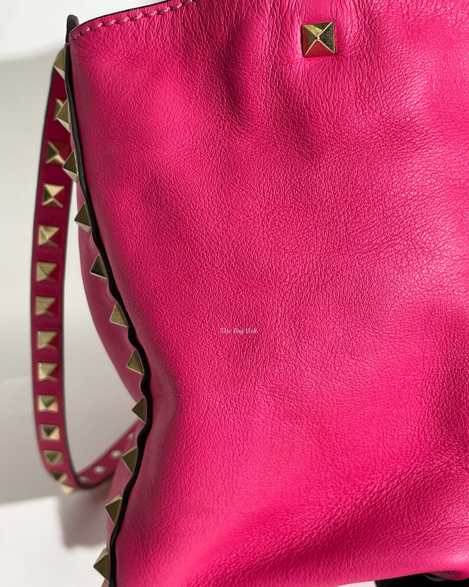 Valentino Hot Pink Leather Rockstud Small Trapeze Bag-23