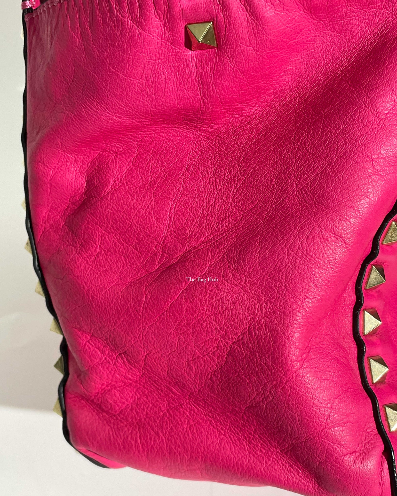Valentino Hot Pink Leather Rockstud Small Trapeze Bag-24