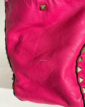 Valentino Hot Pink Leather Rockstud Small Trapeze Bag-24