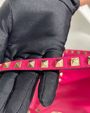 Valentino Hot Pink Leather Rockstud Small Trapeze Bag-26
