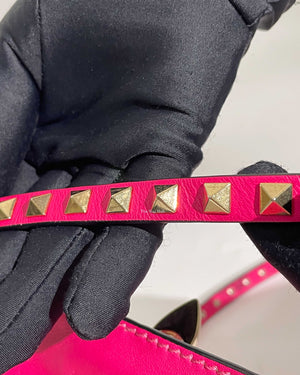 Valentino Hot Pink Leather Rockstud Small Trapeze Bag-28