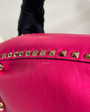Valentino Hot Pink Leather Rockstud Small Trapeze Bag-30