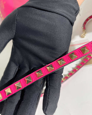 Valentino Hot Pink Leather Rockstud Small Trapeze Bag-32