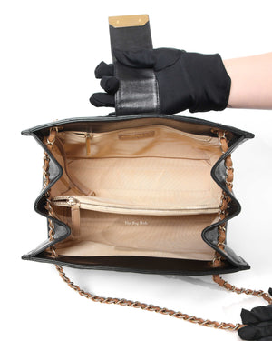 Chanel Black Chevron Gabrielle Medium Tote Bag