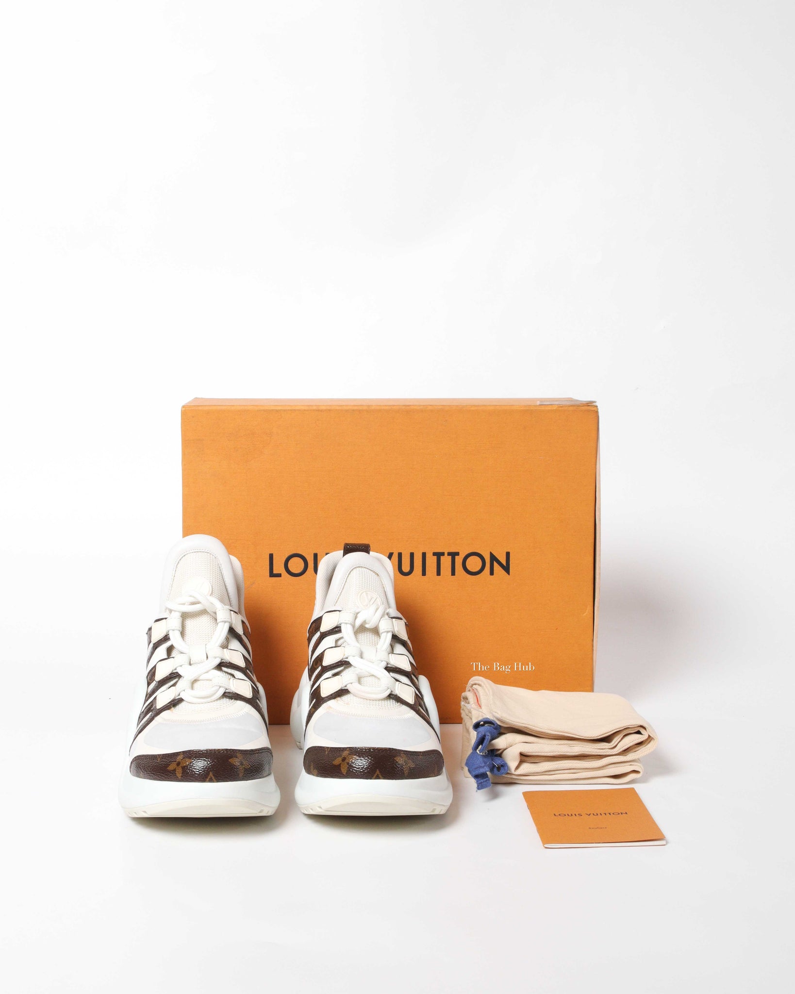 Louis Vuitton White/Monogram Canvas Archlight Lace Up Sneakers Size 42