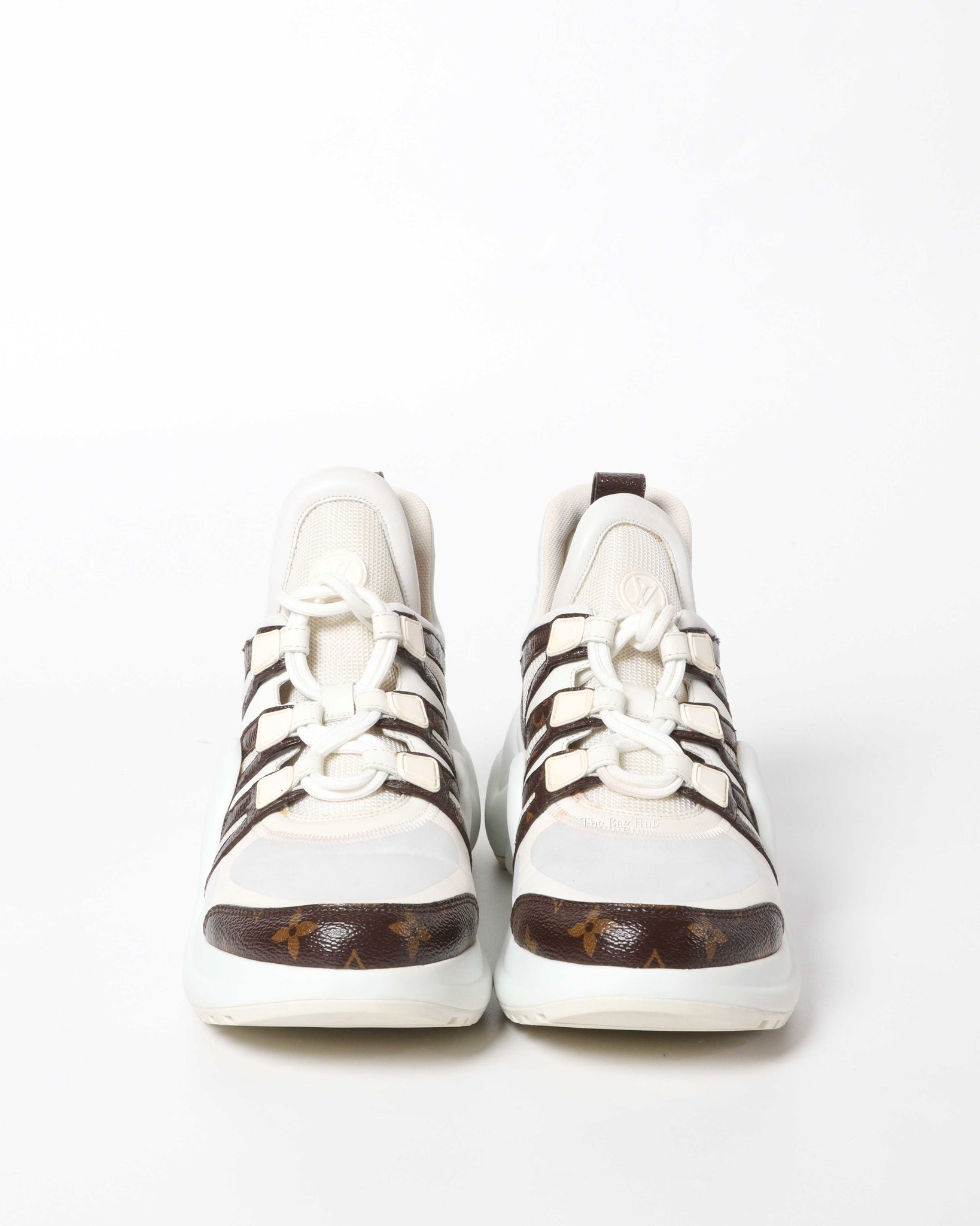 Louis Vuitton White/Monogram Canvas Archlight Lace Up Sneakers Size 42