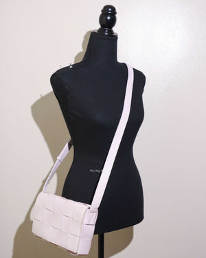 Bottega Veneta Light Pink Intrecciato Leather Medium Cassette Shoulder Bag