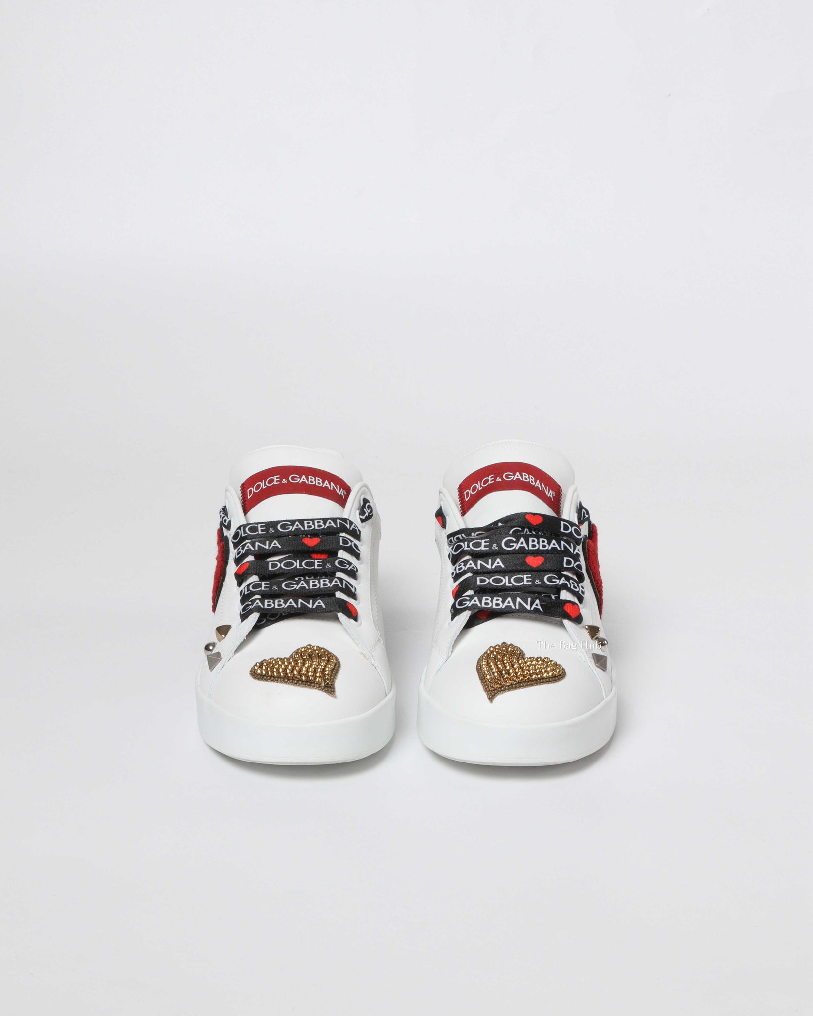 Dolce & Gabbana White Portofino Patch Trainers Sneakers Size 38.5