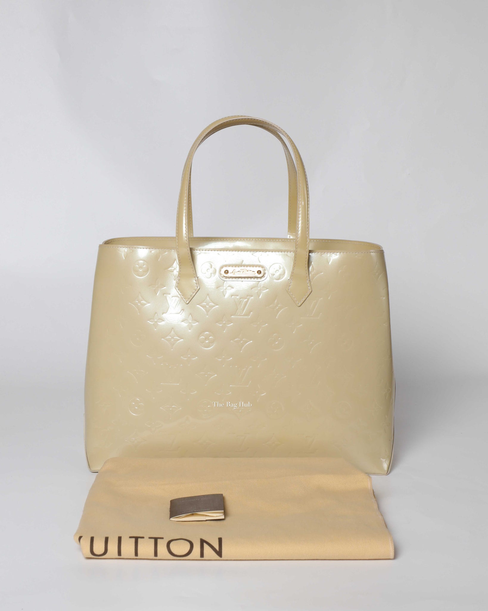 Louis Vuitton White Monogram Vernis Leather Wilshire MM Tote Bag-13